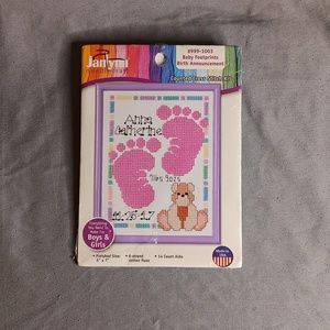 Janlynn Needlecraft Counted Cross Stitch newborn announcement. Never opened.